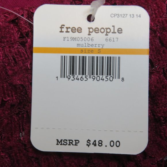 Free People Celine Bralette Bra Small Mulberry - Picture 3 of 5